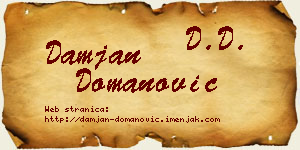 Damjan Domanović vizit kartica